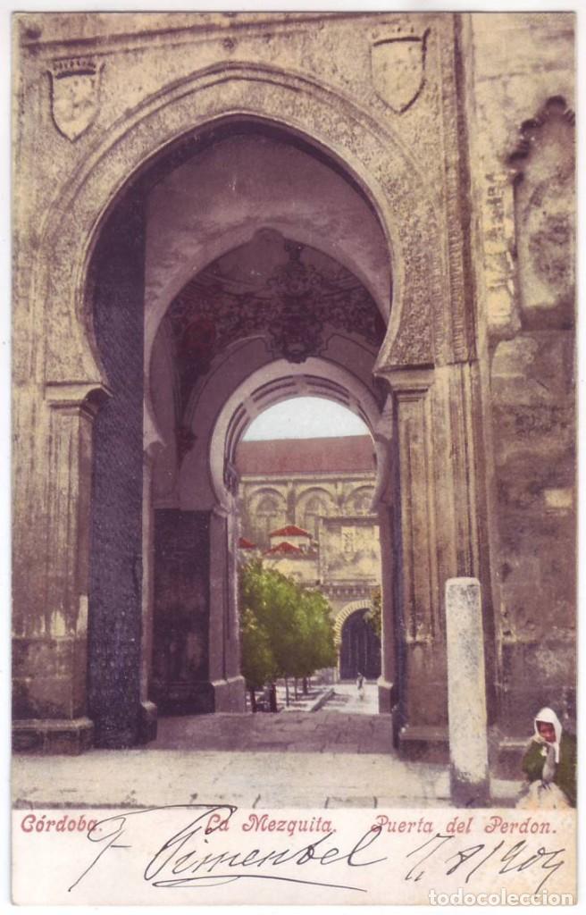Cartoline: C&oacute;rdoba: La Mezquita. Puerta del Perd&oacute;n. Purger & Co. Sin dividir. Circulada (Anterior 1905)