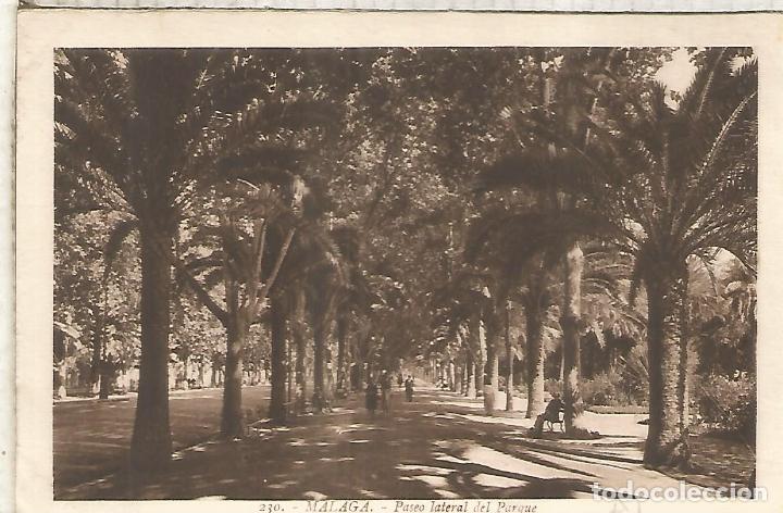 Postales: MALAGA PASEO LATERAL DEL PARQUE SIN ESCRIBIR
