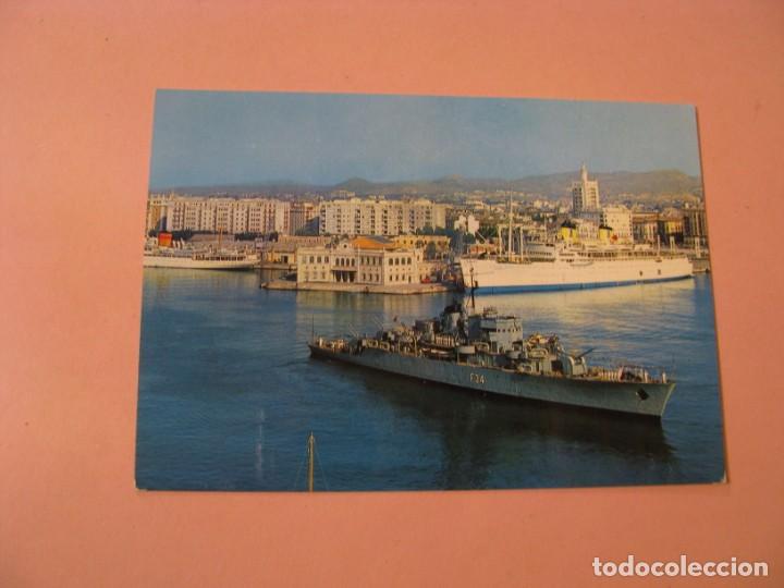 Postales: POSTAL DE M&Aacute;LAGA. PUERTO. FRAGATA F34. BEASCOA.