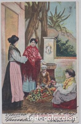 Postales: POSTAL ANTIGUA DE MALAGA. COSTUMBRES MALAGUE&Ntilde;AS. VENDEDORA DE FLORES P-ANMA-1097