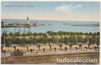 Postales: POSTAL ANTIGUA DE MALAGA. PARQUE Y LA FAROLA P-ANMA-1102