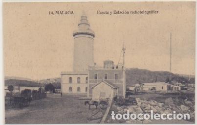 Postales: POSTAL ANTIGUA DE MALAGA. FAROLA Y ESTACION RADIOTELEGRAFICA P-ANMA-1108