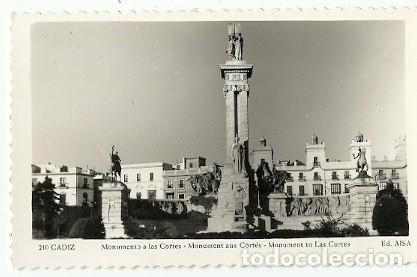 Postcards: ANTIGUA POSTAL 210 CADIZ MONUMENTO A LAS CORTES ED AISA