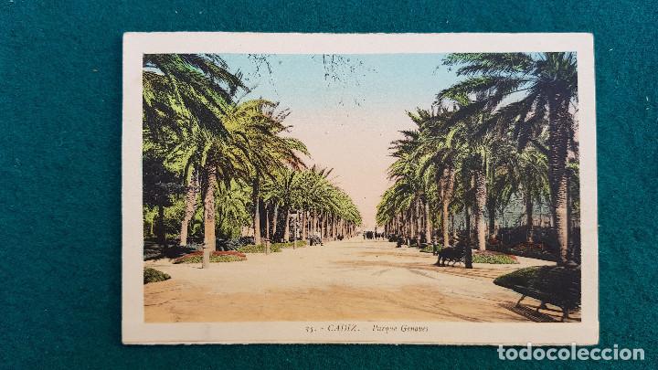 Postales: POSTAL DE CADIZ - PARQUE GENOVES (1940)
