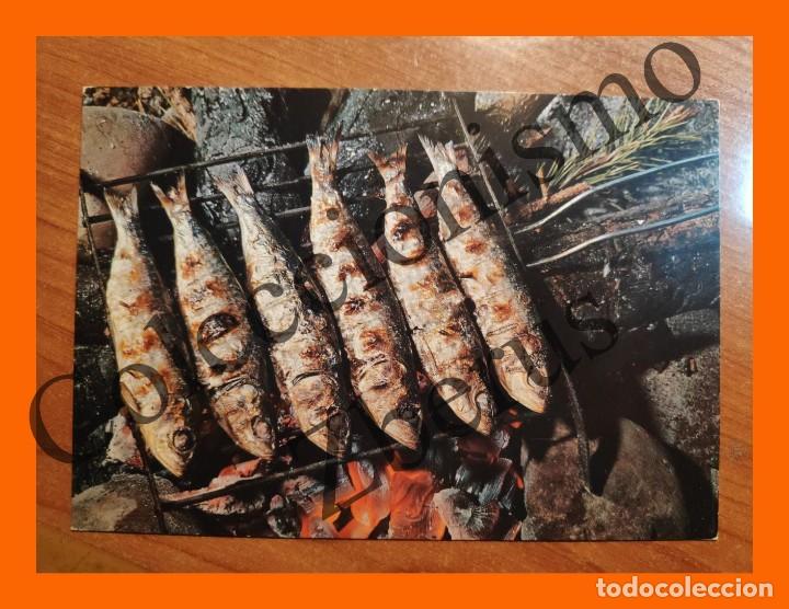 Postales: Tarjeta Postal de Malaga - platos t&iacute;picos, sardinas a la brasa (Espetos)