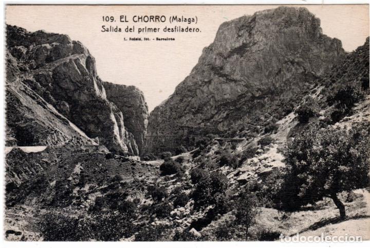 Postales: BONITA POSTAL - EL CHORRO (MALAGA) - SALIDA DEL PRIMER DESFILADERO