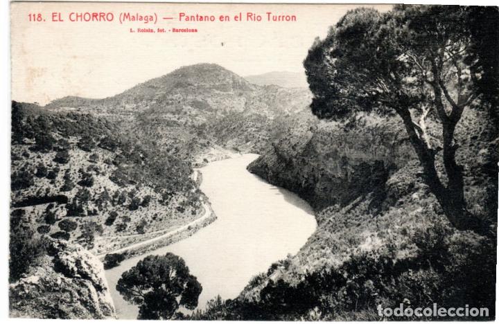 Postales: BONITA POSTAL - EL CHORRO (MALAGA) - PANTANO EN EL RIO TURRON