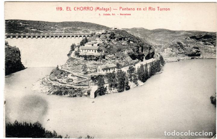 Postales: PRECIOSA POSTAL - EL CHORRO (MALAGA) - PANTANO EN EL RIO TURRON