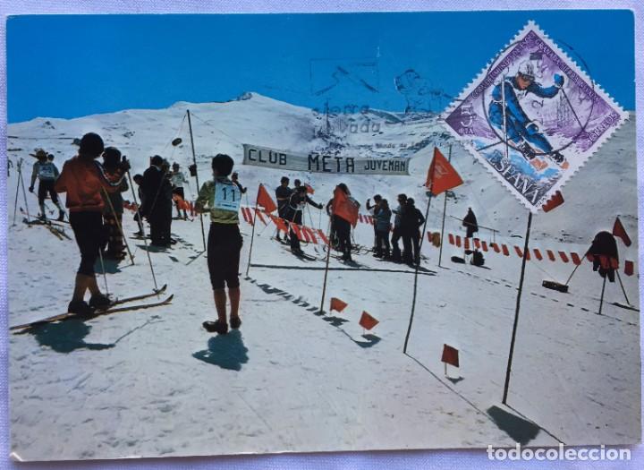 Postales: Sierra Nevada Sello dedicado al Campeonato Mundial de Esqu&iacute; Alpino