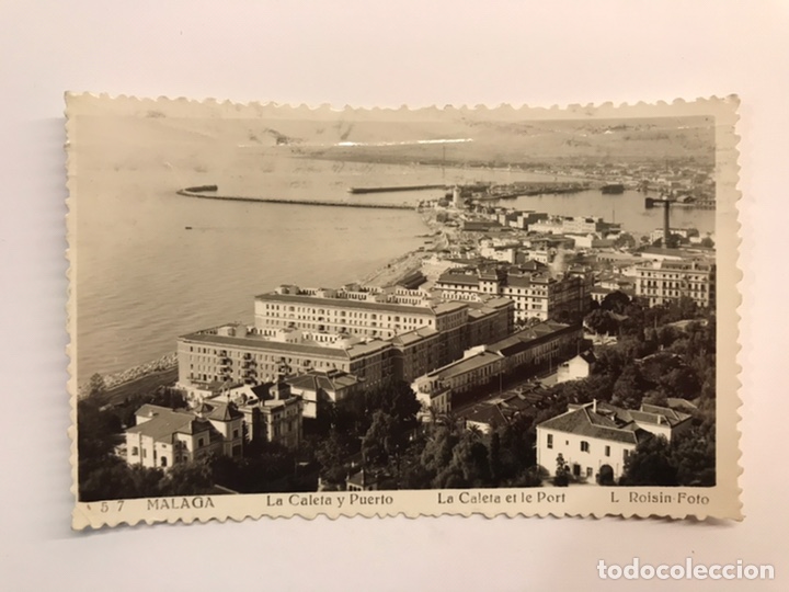 Postales: MALAGA Postal No.527, La Caleta y Puerto. Foto L. Roisin (a.1956) circulada...