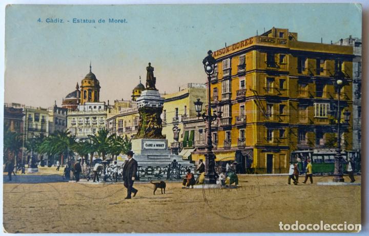 Postales: CADIZ ESTATUA DE MORAT - Foto 1