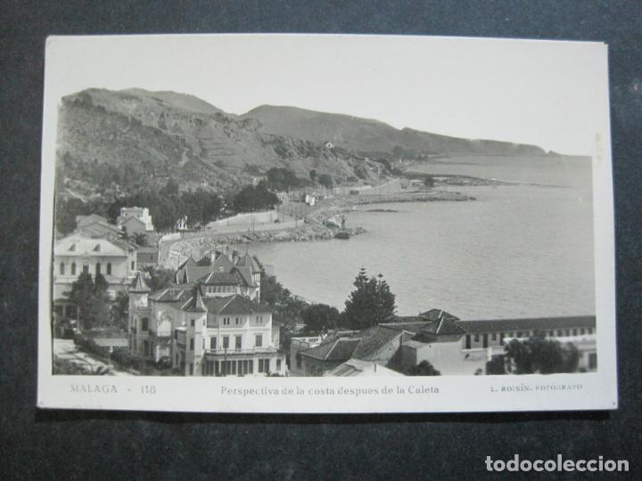 Postales: MALAGA-PERSPECTIVA DE LA COSTA DESPUES DE LA CALETA-ROISIN-FOTOGRAFICA-POSTAL ANTIGUA-(77.051)