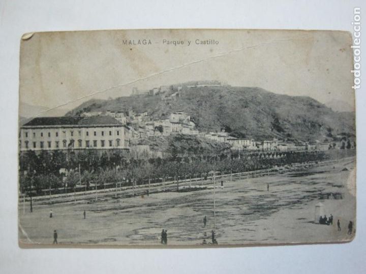 Postales: MALAGA-PARQUE Y CASTILLO-DOMINGO DEL RIO-POSTAL ANTIGUA-(77.054)