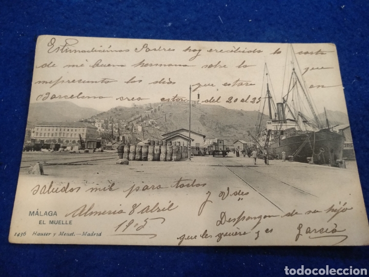 Postales: Postal Malaga, el muelle, Hauser y Menet