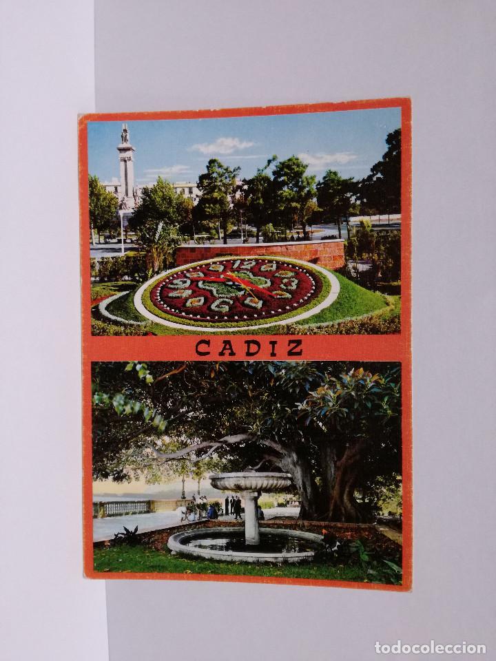 Postales: POSTAL N&ordm; 178 - ANDALUCIA - CADIZ, RELOJ FLORAL, ALAMEDA APODACA - ED. SICILIA 1977