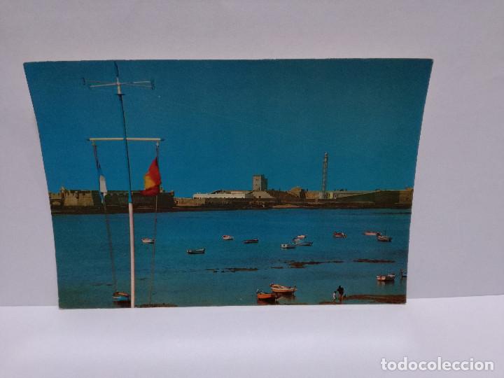 Postales: POSTAL N&ordm; 103 - ANDALUCIA - CADIZ, CASTILLO SAN SEBASTIAN Y FARO - ED. SICILIA 1974