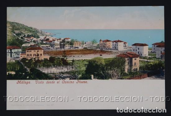 Postales: POSTAL MALAGA VISTA DESDE EL CAMINO NUEVO - PAPELERIA CATALANA - PURGER & CO. CA 1900