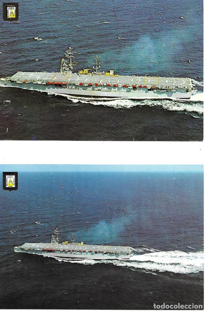 Postales: LOTE DOS POSTALES PORTAHELICOPTEROS CADIZ MILITAR