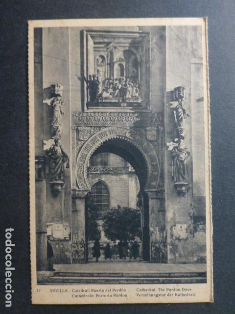 Postales: SEVILLA LA CATEDRAL PUERTA DEL PERDON - Foto 1