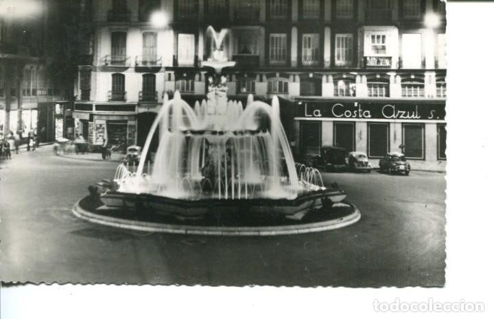 Postales: M&Aacute;LAGA-FUENTE EN PLAZA JOS&Eacute; ANTONIO-TIENDA MODAS LA COSTA AZUL-A&Ntilde;O 1960