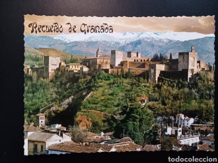 Postales: Postal de. Grsnada. Vista de la alhambra y Sierra nevada.