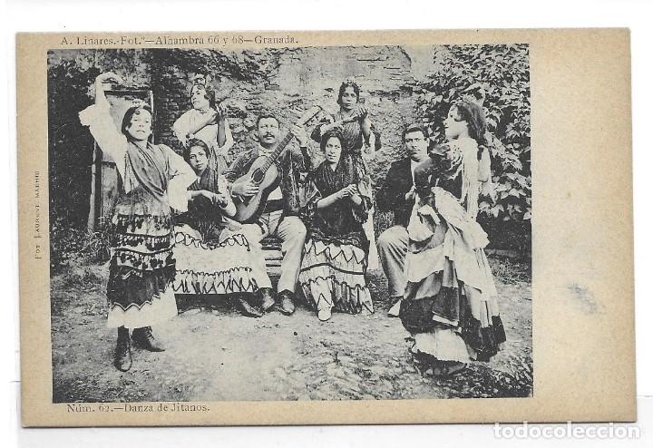 Postales: POSTAL GRANADA ALHAMBRA DANZA DE GITANOS LAURENT - Foto 1