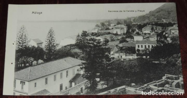 Postales: POSTAL DE MALAGA, RECREOS DE LA CALETA Y PLAYA - EDICIONES DOMINGO DEL RIO, N.7, NO CIRCULADA.