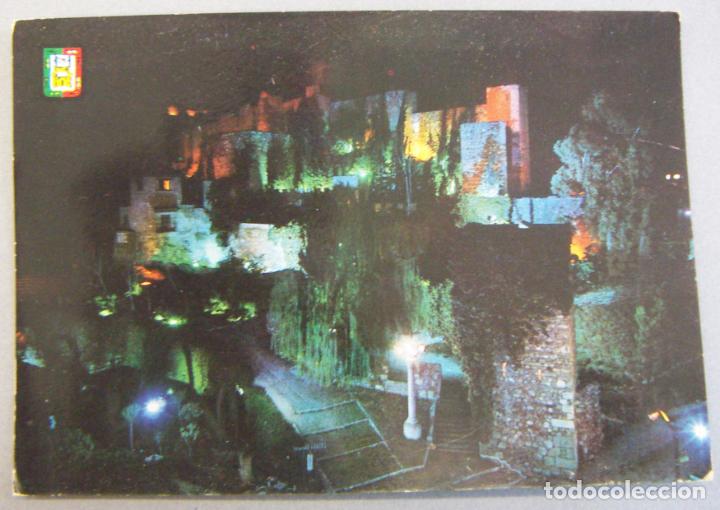 Postales: POSTAL DE MALAGA VISTA NOCTURNA DE LA ALCAZABA Edic DOMINGUEZ N&ordm; 39