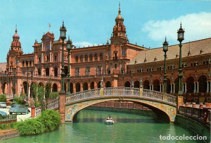 Postales: N&ordm; 34-SEVILLA. Plaza de Espa&ntilde;a. Vista parcial. Sin circular. ED. GARC&Iacute;A GARRABELLA