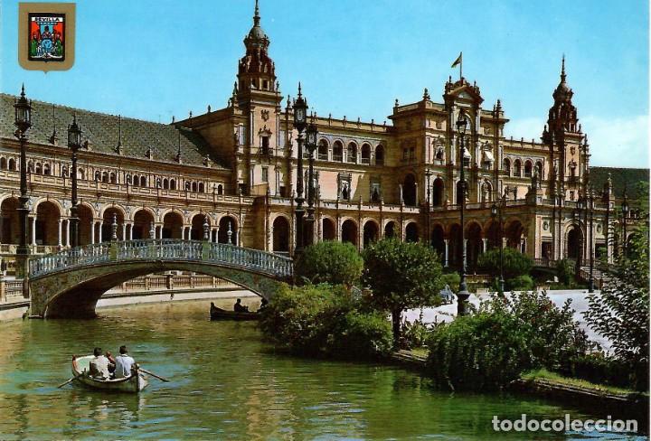 Postales: N&ordm; 141-SEVILLA. Plaza de Espa&ntilde;a. Sin circular. ED. DOM&Iacute;NGUEZ