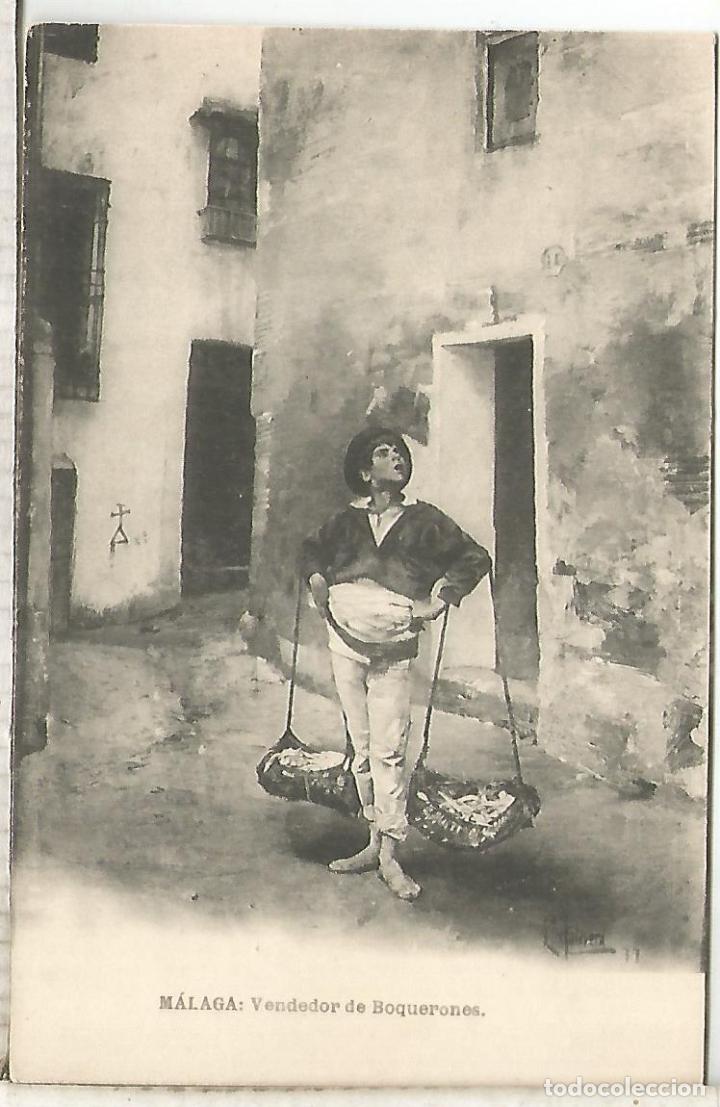 Postales: MALAGA VENDEDOR DE PESCADO SIN ESCRIBIR