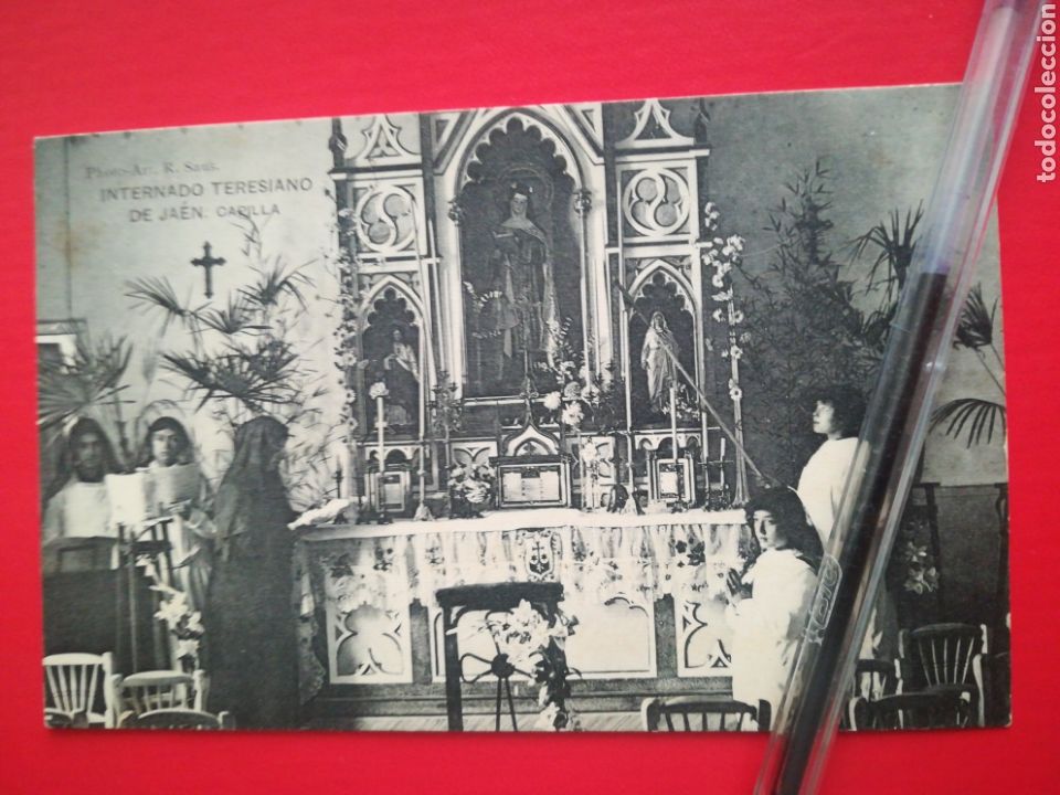 Postales: INTERNADO TERESIANO DE JA&Eacute;N, Capilla. Photo Art R. Saus, a&ntilde;o 1915. Teresianas.
