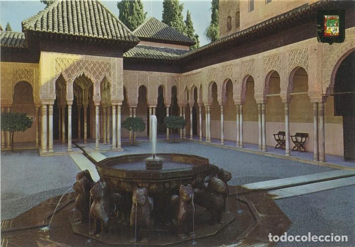 Postales: N&ordm; 3-GRANADA. Alhambra. Patio de los Leones. Sin circular. ED. DOM&Iacute;NGUEZ