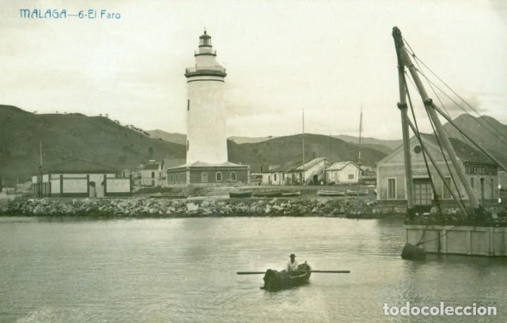 Postales: MALAGA. EL FARO.PUBLICIDAD HOTEL SIMON. HACIA 1905. ANDR&Eacute;S FABERT.
