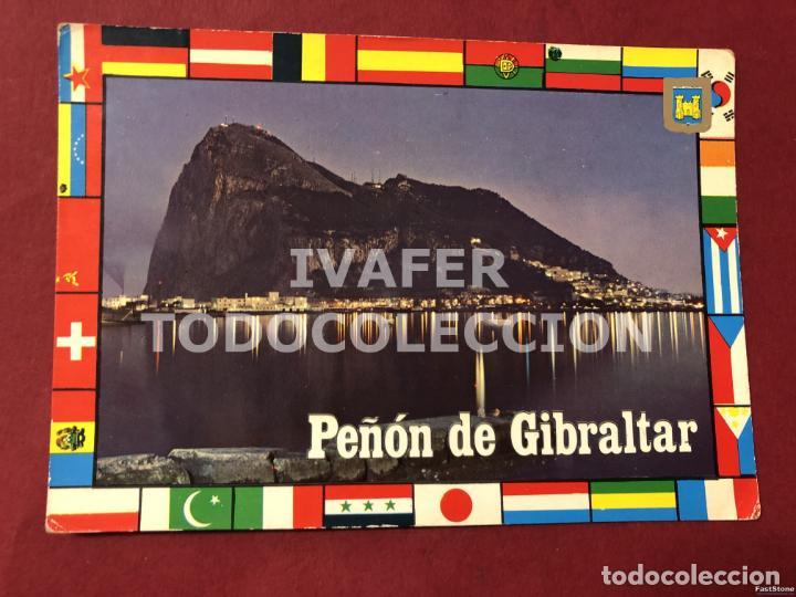 Postales: POSTAL VISTA NOCTURNA DEL PE&Ntilde;ON DE GIBRALTAR
