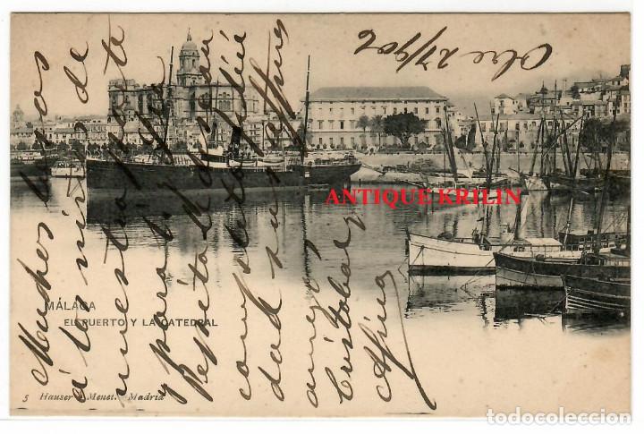 Postkarten: MALAGA N&ordm; 5 EL PUERTO Y LA CATEDRAL / EDICION HAUSER MENET