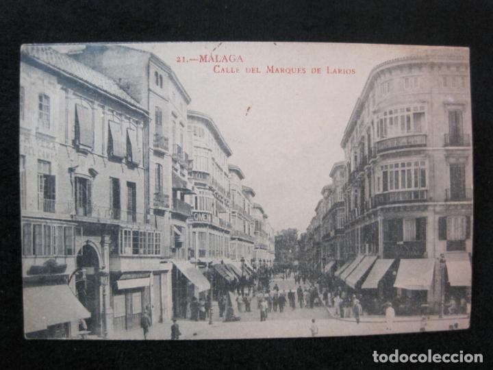 Postales: MALAGA-CALLE DEL MARQUES DE LARIOS-FOTOTIPIA MADRIGUERA-21-POSTAL ANTIGUA-(80.546)