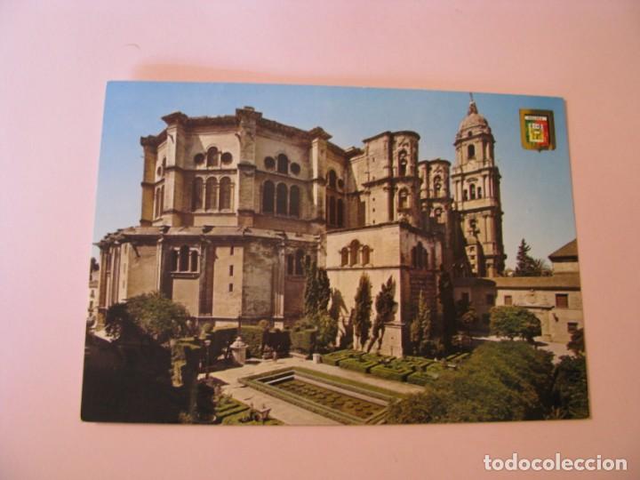 Postales: POSTAL DE MALAGA. PRIMERA COLECCI&Oacute;N DE CATEDRALES. ESCUDO DE ORO. ESCRITA. 1972.
