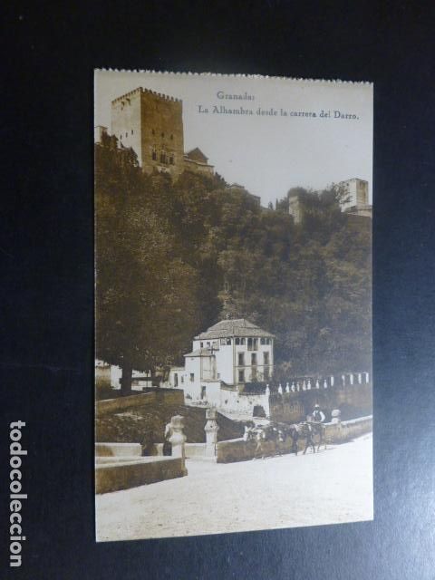 Postales: GRANADA LA ALHAMBRA DESDE LA CARRERA DEL DARRO - Foto 1