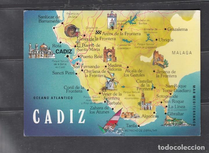 Postales: N&ordm; 1525. MAPA DE C&Aacute;DIZ - Foto 1