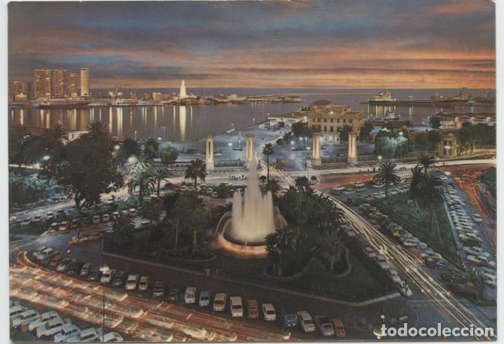 Postales: N&ordm; 1058-M&Aacute;LAGA. Costa del Sol. Plaza Queipo de Llano y puerto. Sin circular. ED. EDISOL