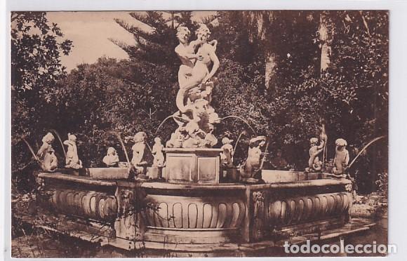 Postales: Malaga El Retiro. Fuente de la Sirena. Sin circular.