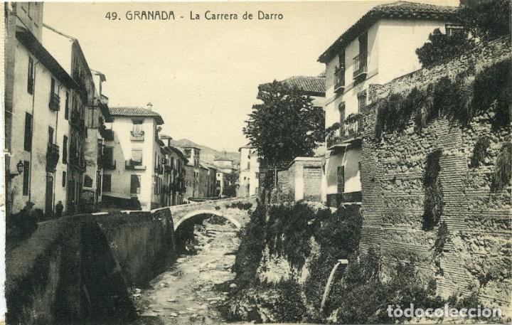 Postales: N&ordm; 49-GRANADA. La Carrera de Darro. Sin circular. ED. ABELARDO LINARES