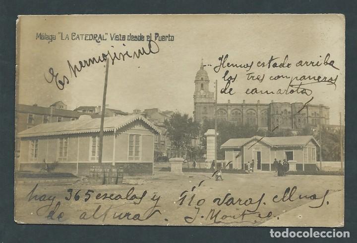 Postales: antigua postal malaga la catedral vista desde el puerto circulada