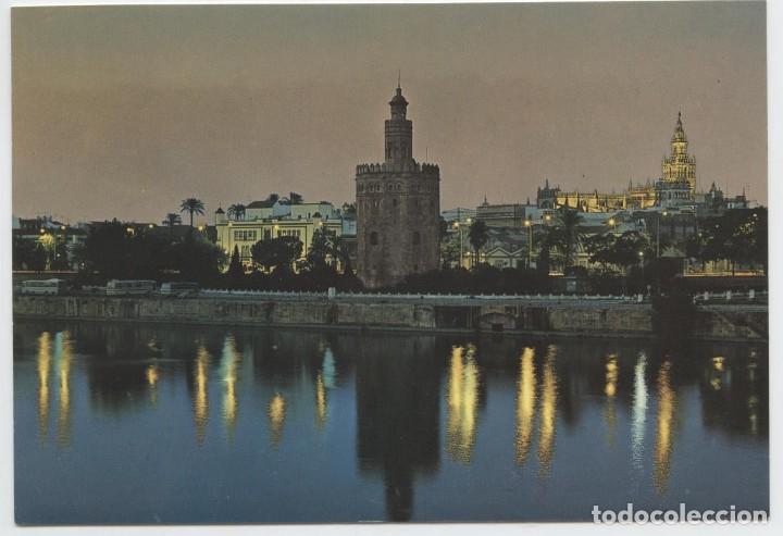 Postales: N&ordm; 159-SEVILLA. R&iacute;o Guadalquivir, Torre del Oro y Giralda al fondo. Sin circular. EDICIONES ARRIBAS