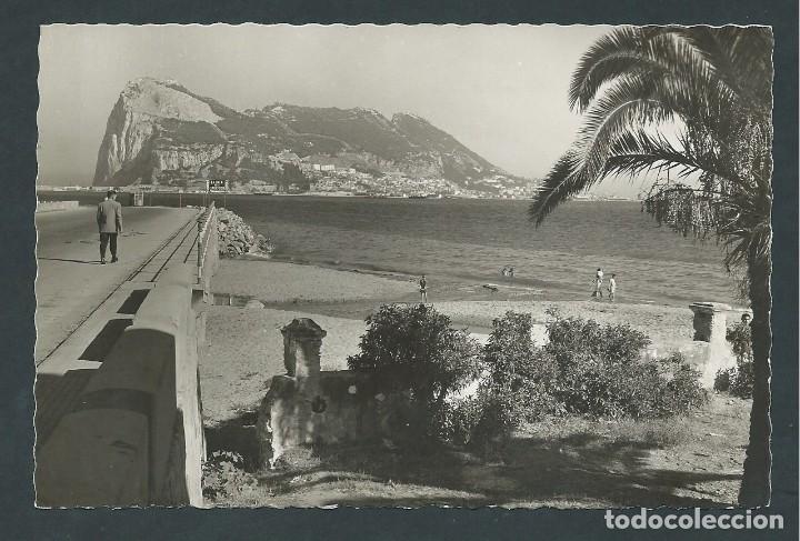 Postales: antigua postal la linea de la concepcion circulada el pe&ntilde;on de gibraltar a&ntilde;o 1958