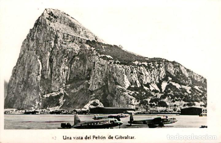 Postcards: ea634 Pe&ntilde;on Gibraltar una vista aeroplanos aviones