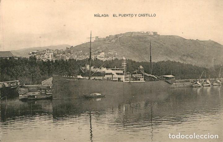 Postales: ea695 Malaga - El Puerto Y Castillo - Hauser Y Menet - barco