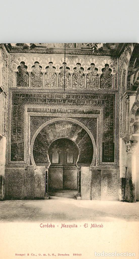 Postcards: ea756 Cordoba Mezquita El Mirab Stengel & Co N&ordm;28640 reverso sin dividir