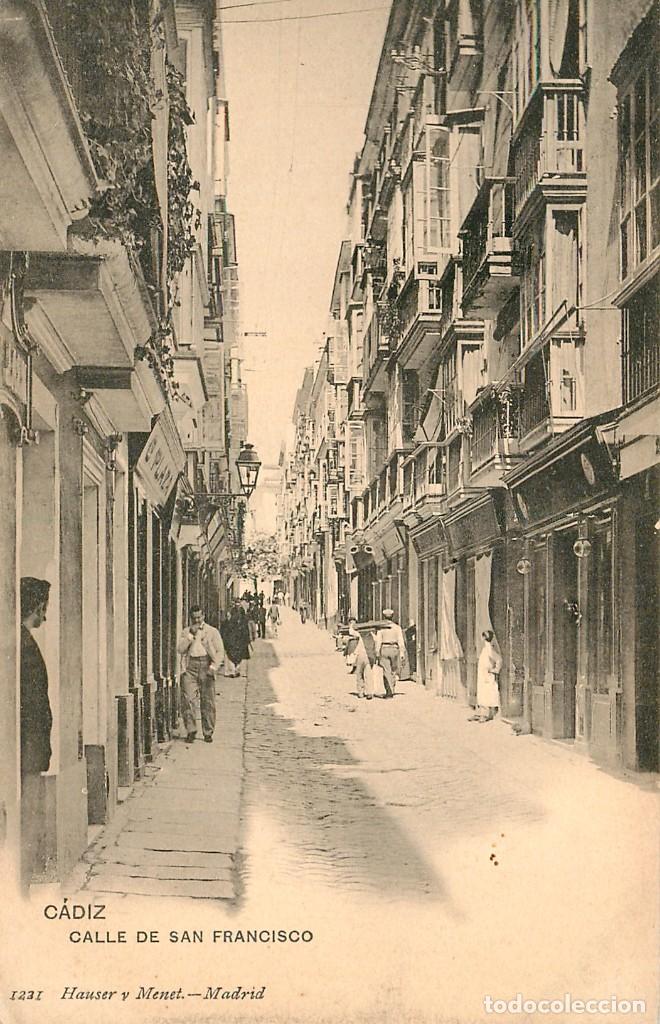 Postales: ea773 Cadiz Calle De San Francisco Hauser Y Menet N&ordm;1231 animada